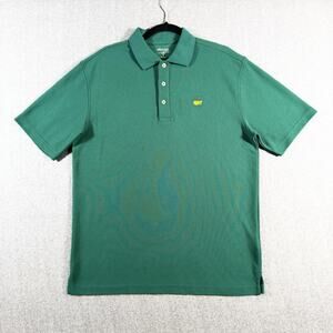 Masters Tech Polo Shirt Mens Medium Green Golf Performance 100% Polyester